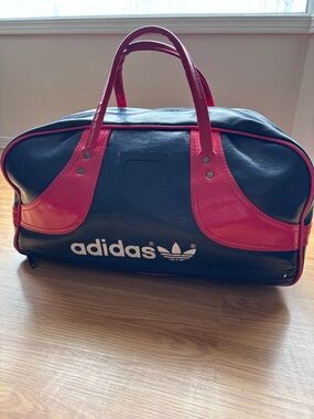 adidas navy blue and Red Retro Sports Duffle